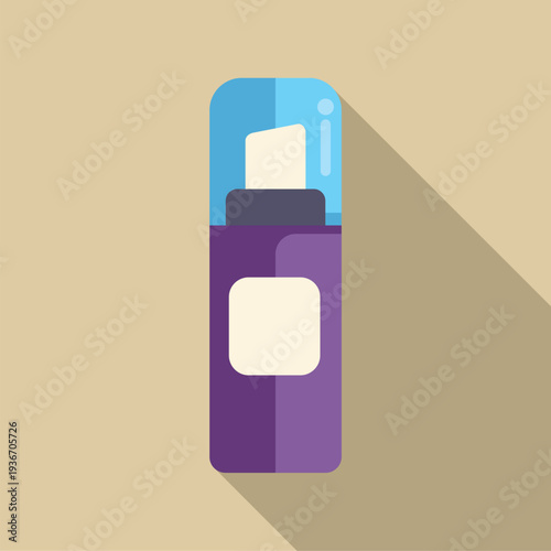 Purple pump bottle holding skincare product, showing beauty and personal care