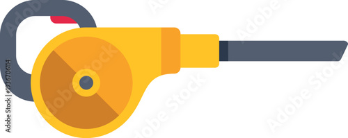 Yellow and grey leaf blower useful for cleaning outdoor spaces and garden areas