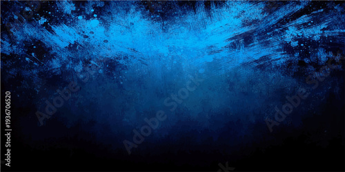 Abstract an artistic explosion of dynamic blue hues, creating a visually striking gradient effect. Its dark backdrop enhances the luminosity of the colors, providing a sense of depth and contrast. 