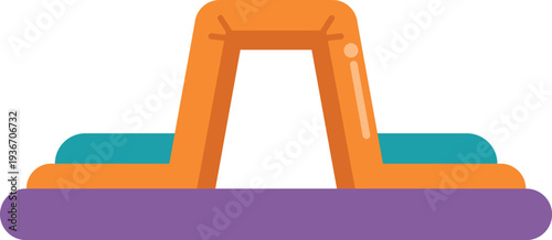 Inflatable element of an obstacle course concept isolated on white background