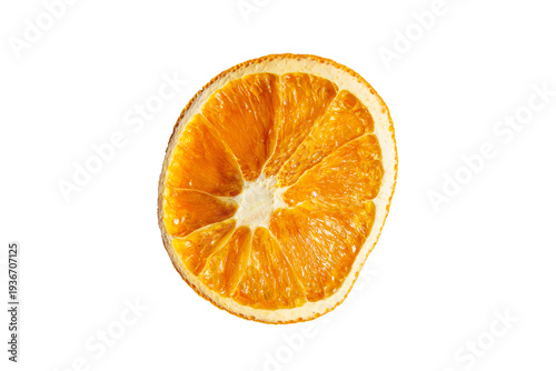 Billede på lærred Dried Orange Slice Isolated on Transparent Background Natural Citrus Decoration