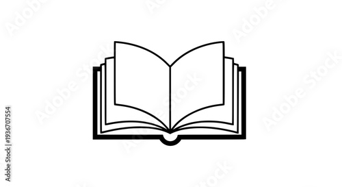 Minimalist Open Book Icon Representing Study and Wisdom
