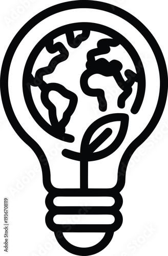Earth hour silhouette vector
