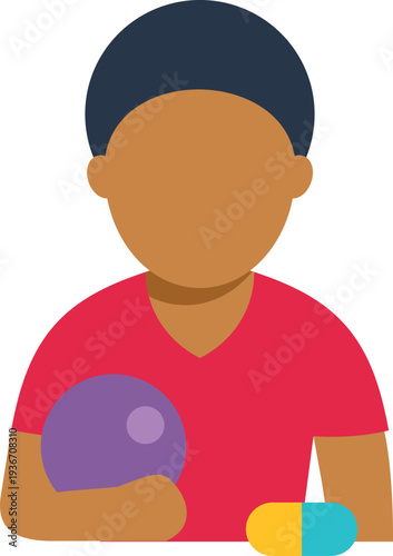 Person holding a sports ball considering health, illness, and treatment options
