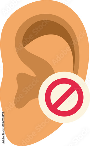 Icon presenting hearing loss or audio off concept