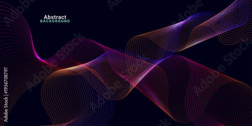 Energetic background featuring vibrant multi-color mesh wave patterns on a dark backdrop for modern digital creative layouts.
