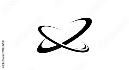 Black Abstract Swirling Design Element.