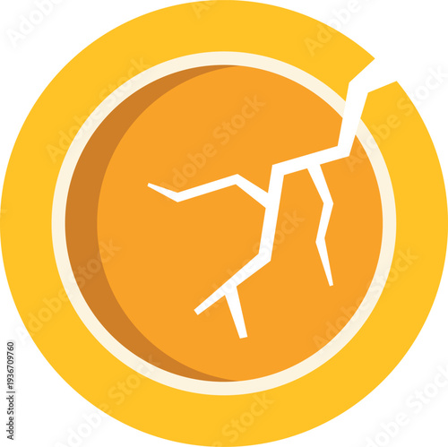 Broken coin representing financial loss, risk, bankruptcy, and economic crisis