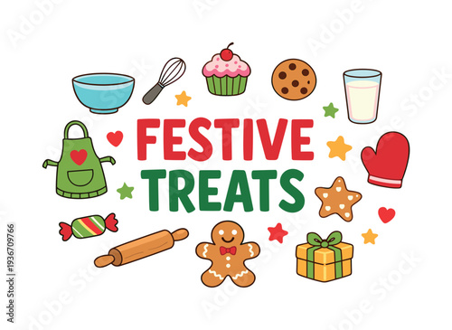 Festive Treats: Christmas baking and holiday cooking illustration