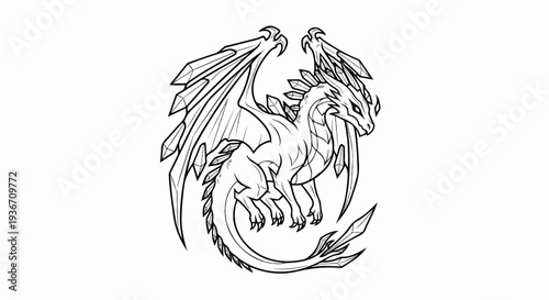 A fantasy creature with crystalline wings and spines on a white background