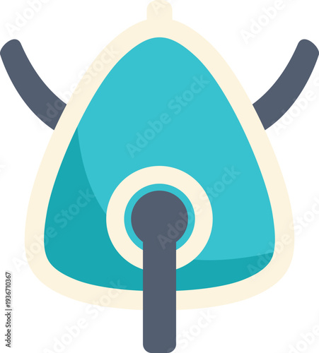 Minimalist vector illustration of an electric iron in modern flat design style