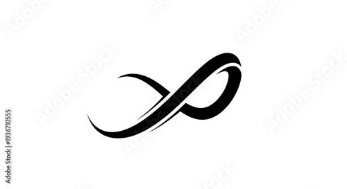 Black Infinity Symbol on White Background.