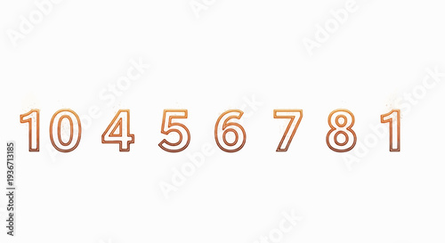 Outlined numbers 10, 4, 5, 6, 7, 8, and 1 with a fiery texture