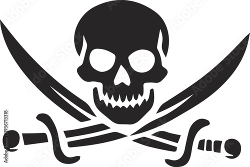 Skull and swords vector illustration