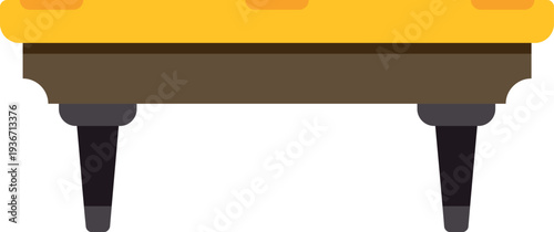 Minimalist vector illustration of a pool or billiard table with a yellow border design
