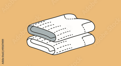 Stack of Soft Folded Towels on a Warm Orange Background