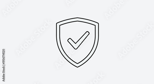 Verified Protection Shield with Checkmark Symbol in bright studio