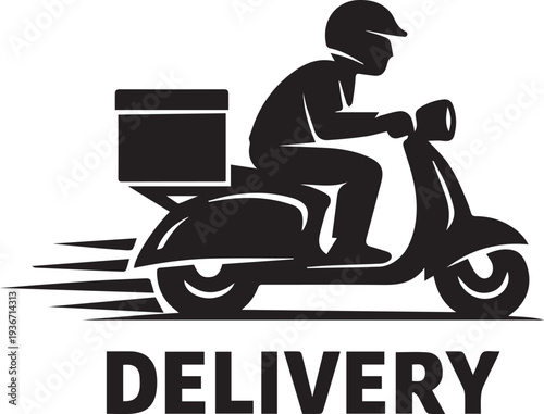 Food delivery scooter vector illustration