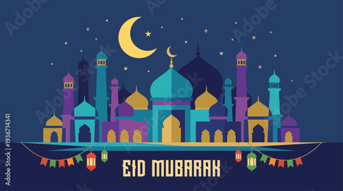 Eid al Fitr Festive Islamic Celebration Design Concept 2