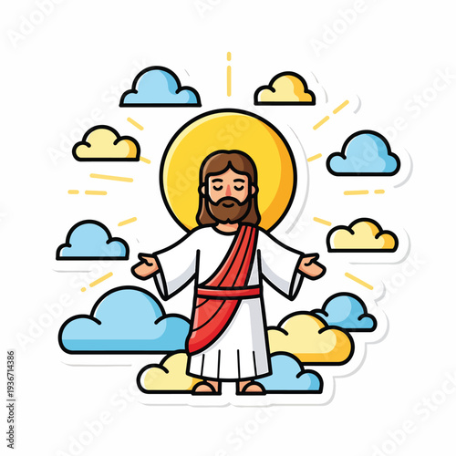 A cartoon illustration of Jesus Christ