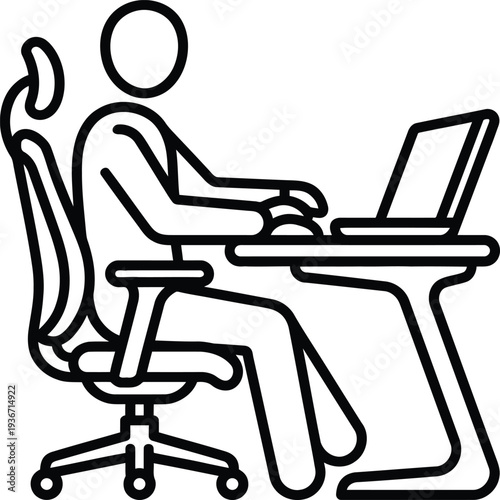 Silhouette of a person working on a laptop at a desk, symbolizing remote work, freelancing, or office productivity
