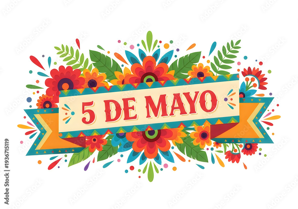 Obraz premium Vibrant floral design celebrating cinco de mayo
