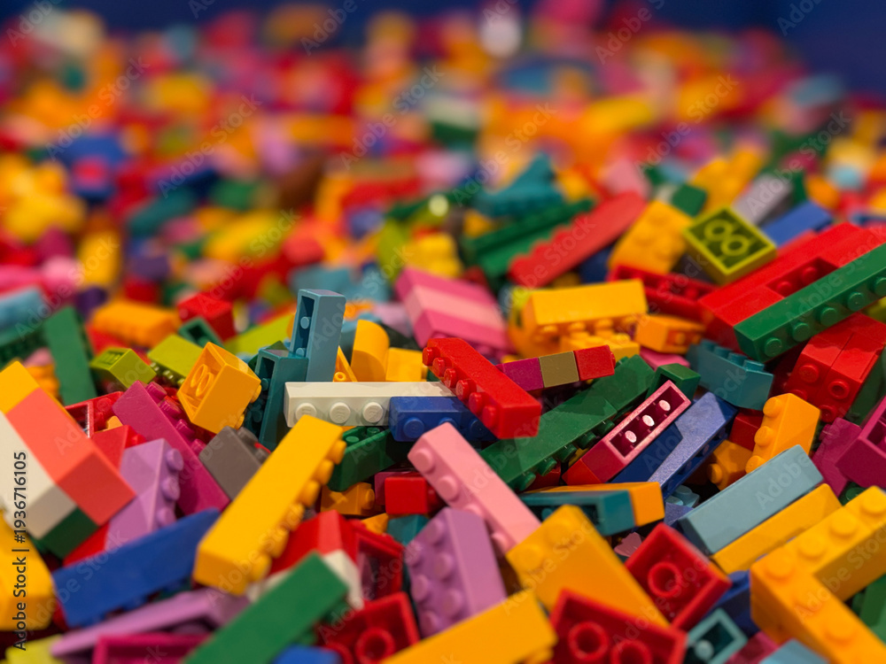 Fototapeta premium Colorful pile of building bricks