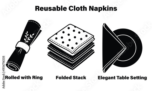 Reusable cloth napkins for elegant table settings and everyday use