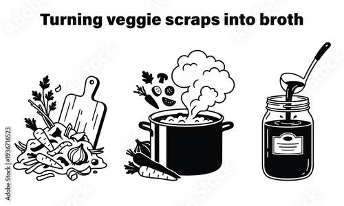 Reducing food waste with homemade vegetable broth recipe