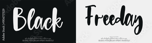 Black Freeday, Script minimal luxury font alphabet logo. Typography beauty fashion elegant minimalist serif italic fonts decorative wedding vintage retro logos. vector illustration
