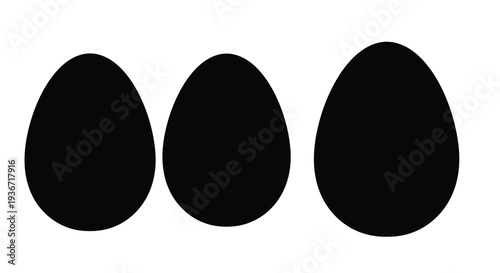 Three black shapes aligned horizontally a minimalist silhouette