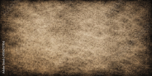 Aged vintage brown parchment with a stained grunge texture and blank space for design on a worn antique paper background