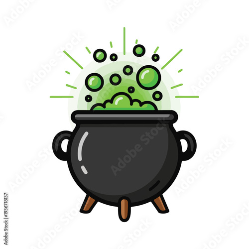 A cartoon cauldron with green bubbling potion (1)