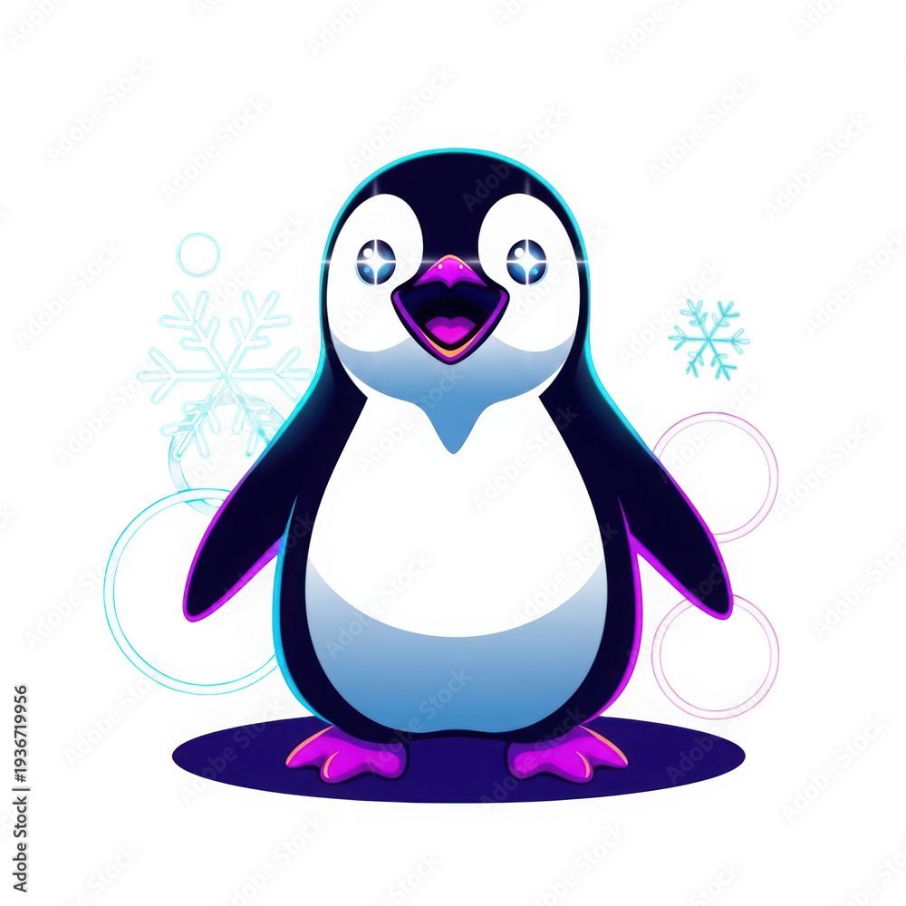 Obraz premium Adorable Cartoon Penguin Character Illustration.