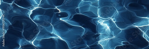 Abstract Background of Dark Blue Water with Ripples and Reflections for Digital Projects and Design