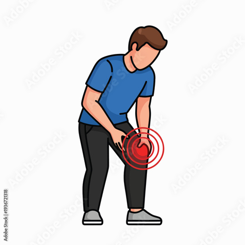 A man clutching his knee in pain