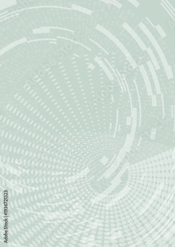 Modern Tech Vertical Banner with Digital Circles and Mint Halftone Pattern