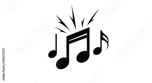 Dynamic music notes with explosive sound effect