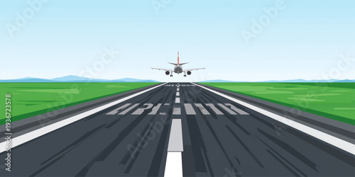 Empty highway stretching toward the horizon under a wide sky with clouds in a rural landscape