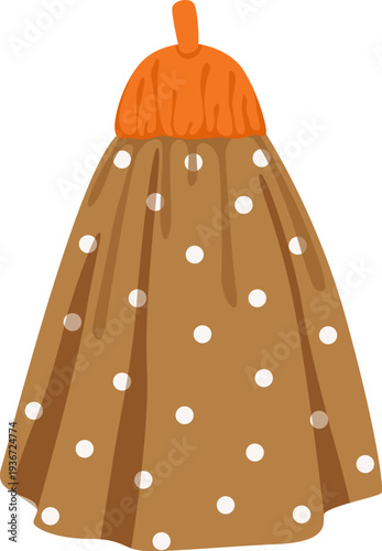 Hanging soft towel cartoon icon. Washcloth drawing