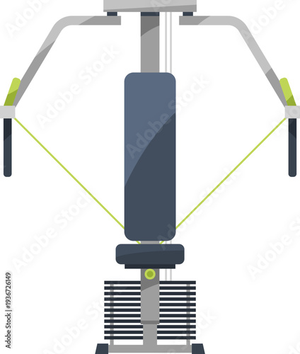 Cable gym machine icon. Weight training equipment