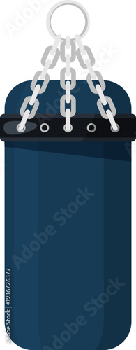 Punching bag cartoon icon. Boxing exercise equipment