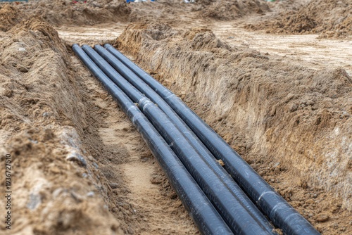 Installation of heating distribution pipes underground
