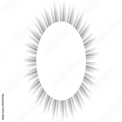 【吹き出し 素材】集中線　漫画のセリフ 心の声 ウニフラッシュ	