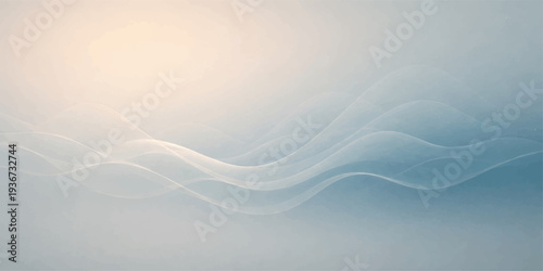 Abstract blue background with waves resembling a beautiful winter sky filled with white clouds and cold atmosphere above a snowy landscape