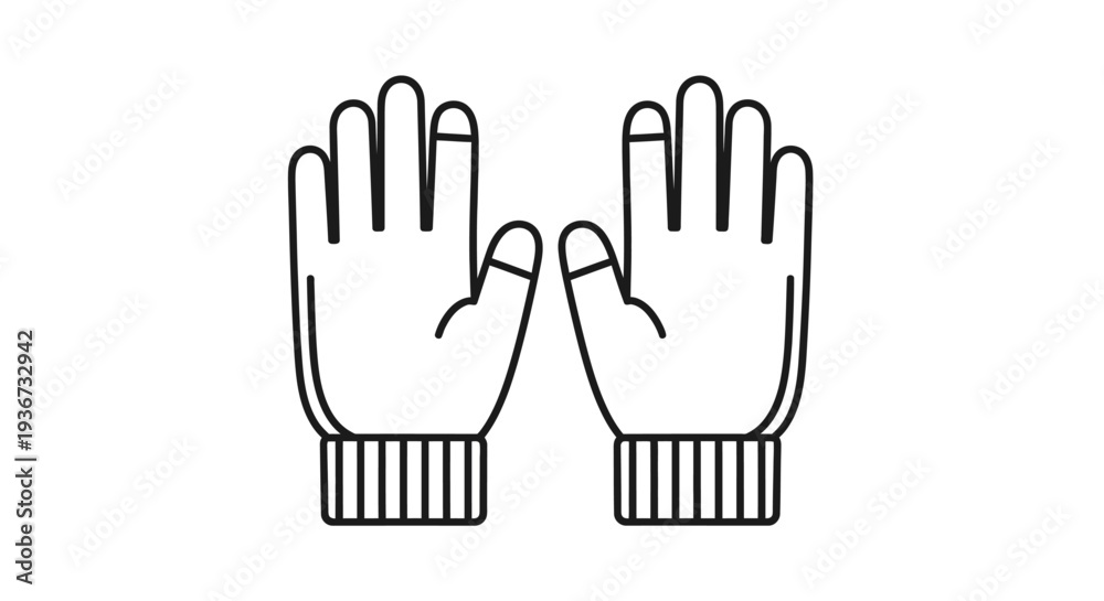 Fototapeta premium Pair of Protective Work Gloves Icon, isolated white background