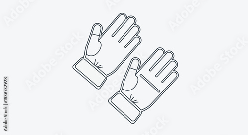 Pair of Protective Work Gloves Outline for Safety, in Bright Studio