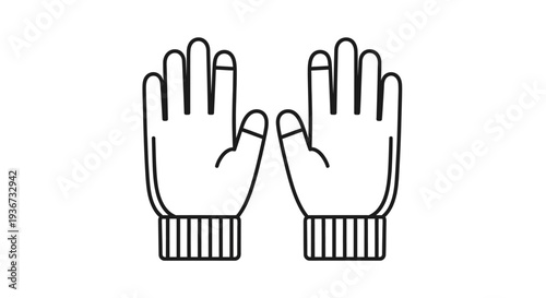 Pair of Protective Work Gloves Icon, isolated white background