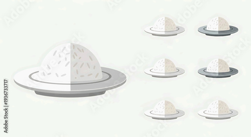 Multiple UFOs with craters and a big UFO with craters in the foreground, illustration, vector graphics, futuristic scene, overhead view