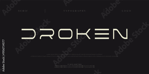 Droken, Creative digital abstract sport modern alphabet logo font. Typography bold typeface for sport, technology, digital, future creative logos fonts. vector illustration
